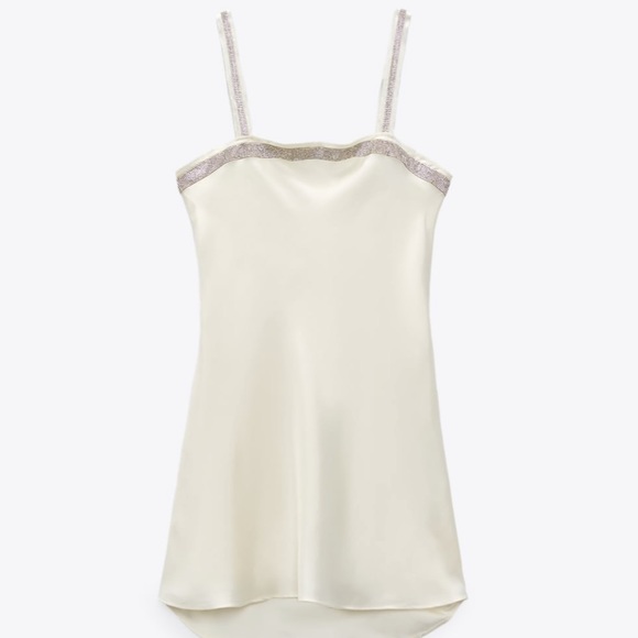 BNWT Zara Stain Effect Jewel Dress XS - Picture 2 of 6